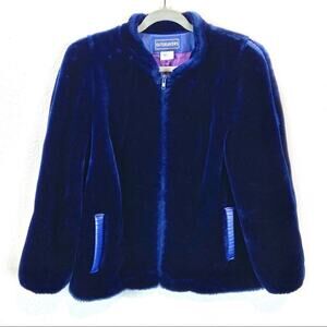 Blue Faux Fur Cookie Monster Jacket Vintage ‘70’s Outerlayers Zip Front 15 / 16
